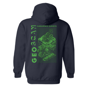 GeoScan Heavy Blend Hooded Sweatshirt with Illustration Graphic